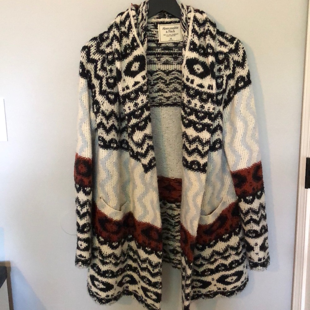 Abercrombie Tribal Hooded Cardigan